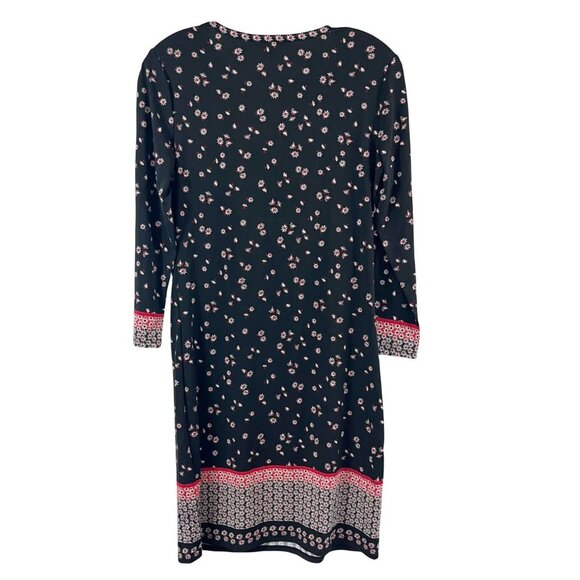 NEW Max Studio Black & White Floral Print Long Sleeve Dress - Size Small - Picture 2 of 7